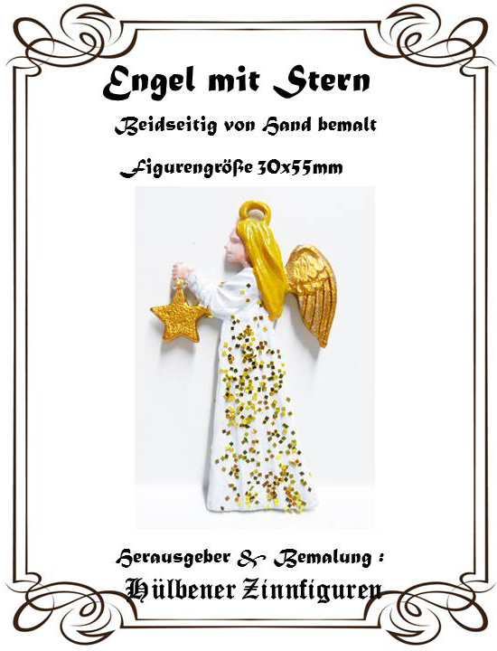 handbemalter Weihnachtsanhänger " Engel mit Stern"