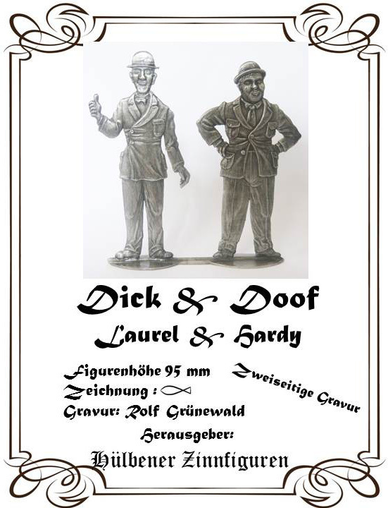 Flachfigur  Vitrinenfigur " Dick & Doof / Laurel & Hardy"