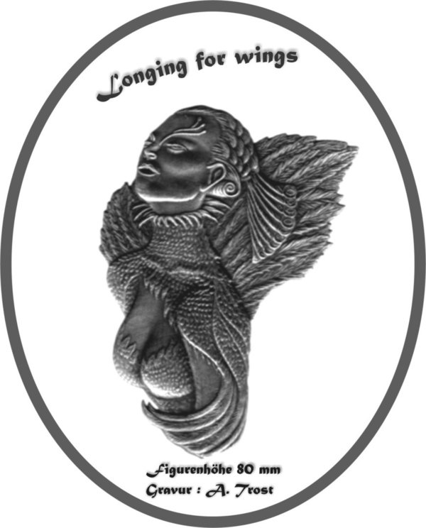 Flachfigur   Büste  "Longing for wings"