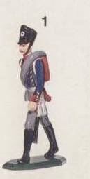 Preußische Musketiere - Offizier zu Fuß , vorgehend