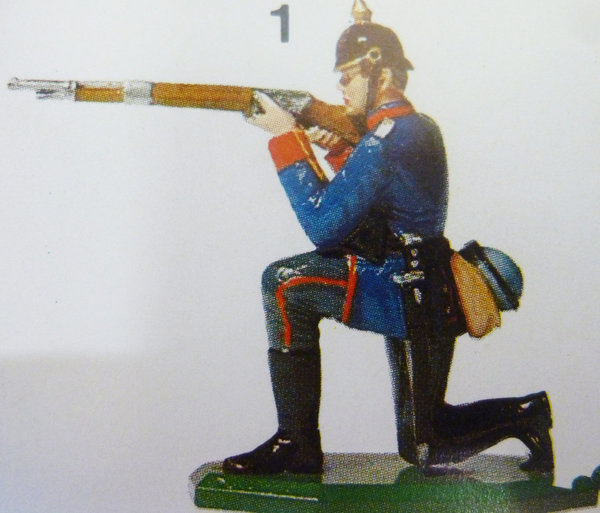 Preußischer Infanterist , knieend schießend