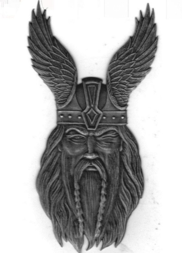 Flachfigur Büste   "Odin - der Allvater"