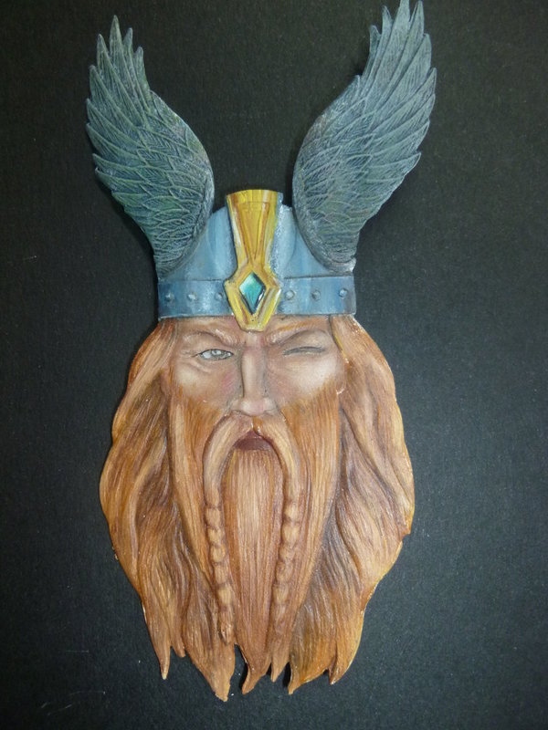 Flachfigur Büste   "Odin - der Allvater"